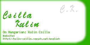 csilla kulin business card